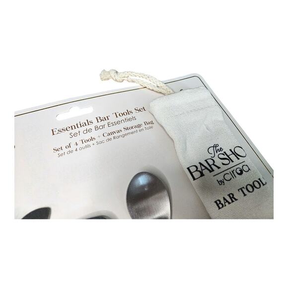 NEW The Bar Shop by Ciroa Essentials Bar Tools Set in Rattan Wicker - Picture 4 of 6